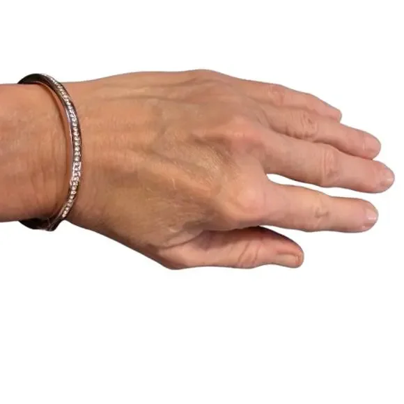 Kate Spade New York Pave Rose Gold Hinged Bangle Bracelet - Picture 6 of 9